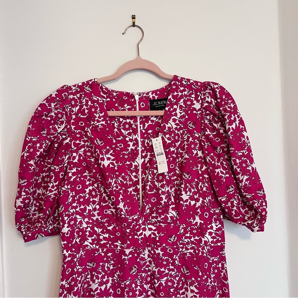 NWT j. Crew collection v neck puff sleep maxi dress pink floral - Picture 4 of 5